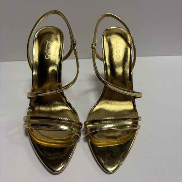 Aldo Women’s Twila, Gold Ankle Strap Sandals, Size 8 M - Picture 3 of 6